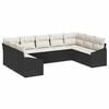 vidaXL Set Divano da Giardino 9 pz Nero e Crema polyrattan