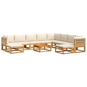 vidaXL Set di divani da giardino 11 pz con cuscini in legno di acacia e corda