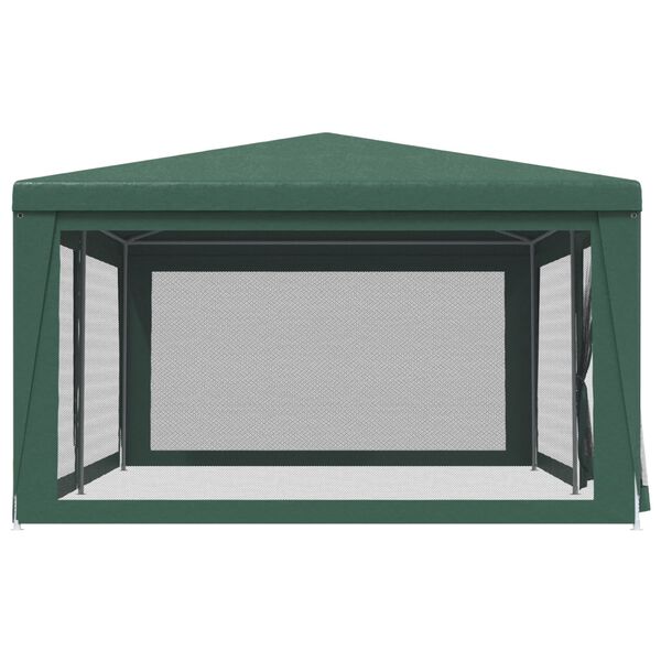vidaXL Tenda per Feste con 6 Pareti Laterali in Rete Verde 6x4 m HDPE