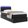 vidaXL Letto con contenitore e LED Nero 100 x 200 cm Pelle Sintetica