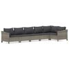 vidaXL Set Divani da Giardino 6 pz con Cuscini in Polyrattan Grigio