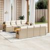 vidaXL Set Divano da Giardino 9 pz con Cuscini Beige in Polyrattan