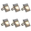 vidaXL Lampade da Parete da Esterno a LED 6 pz 2 W Argento Quadrate