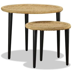 vidaXL Set Tavolini da Salotto 2 pz in Iuta Naturale