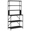 vidaXL Scaffale da Cucina 6 Ripiani Nero 90x40x180cm Legno Multistrato