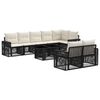vidaXL Set Divano da Giardino 9 pz Nero e Bianco Crema polyrattan