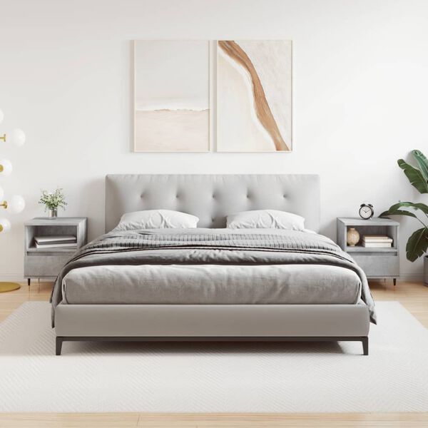 vidaXL Comodini 2pz Grigio Cemento 40x35x50 cm in Legno Multistrato