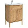 vidaXL Armadio per Lavabo da Bagno FLORO Cera marrone 60 x 40 x 80 cm