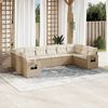 vidaXL Set Divano da Giardino 10 pz con Cuscini Beige in Polyrattan