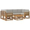 vidaXL Set di divani da esterno 7 pz Naturale e Grigio Chiaro
