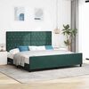 vidaXL Letto a molle con testiera Verde Scuro 200 x 200 cm Velluto