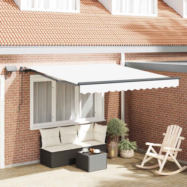 vidaXL Tenda Retrattile Bianco 300 x 250 cm Tessuto