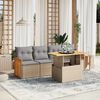 vidaXL Set Divano da Giardino 5 pz con Cuscini Beige in Polyrattan