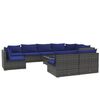 vidaXL Set Divani da Giardino 10 pz con Cuscini in Polyrattan Grigio