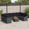 vidaXL Set Divano da Giardino con archiviazione 10 pcs Nero polyrattan