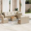 vidaXL Set Divano da Giardino 9 pz con Cuscini Beige in Polyrattan