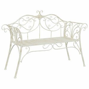 vidaXL Panchina da giardino 2-Numero di posti 130 x 47 x 90 cm Acciaio