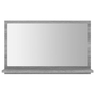 vidaXL Specchio da Bagno Grigio Sonoma 60x10,5x37 cm Legno Multistrato