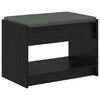 vidaXL Panca per ingresso con cuscino Rovere Nero 63 x 38 x 45 cm