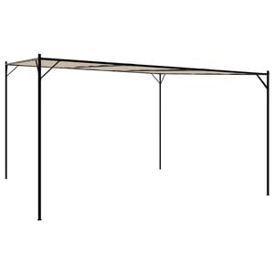 vidaXL Gazebo Beige 4x4 m 180 g/m&sup2; Tessuto e Acciaio