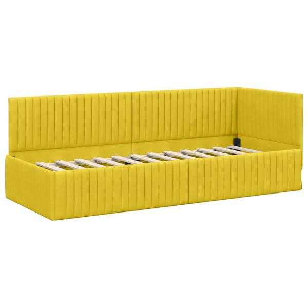 vidaXL Cornice del letto ad angolo Giallo 80 cm x 200 cm Velluto