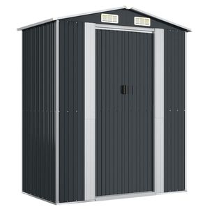 vidaXL Capanno da Giardino Antracite 192x108x223 cm in Acciaio Zincato