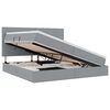 vidaXL Letto con contenitore e LED Grigio chiaro 200 x 200 cm