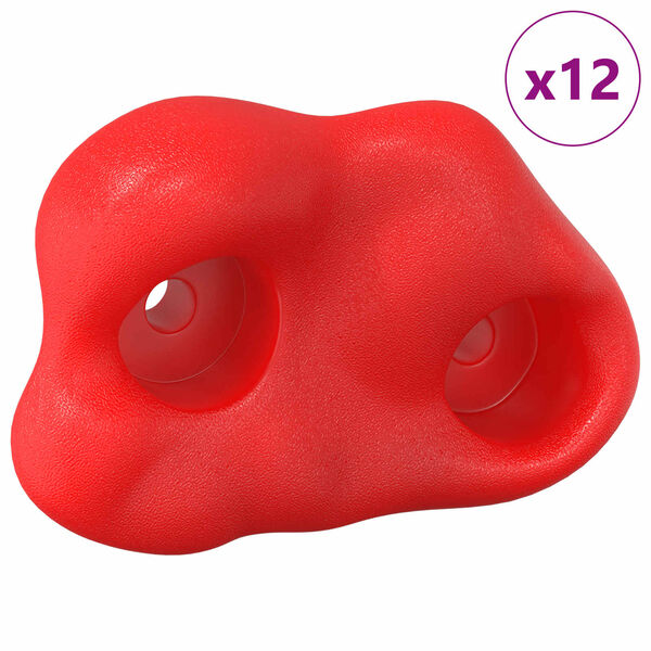 vidaXL Presina da arrampicata 12 pcs Rosso 100 x 67 x 43 mm PP