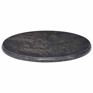 vidaXL Piano per Tavolo Nero &Oslash;50x2,5 cm in Marmo