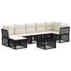 vidaXL Set Divano da Giardino 8 pz Nero polyrattan