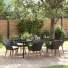 vidaXL Set da Pranzo per Giardino con cuscino 7 pcs Nero polyrattan