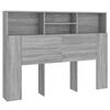 vidaXL Testiera con Scomparti Grigio Sonoma 140x19x103,5 cm