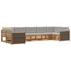 vidaXL Set di divani da esterno 7 pcs Naturale e Grigio Chiaro