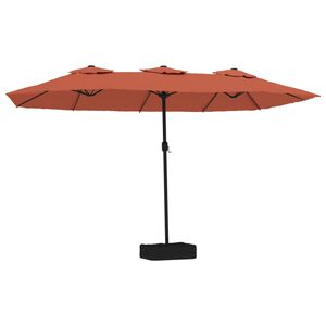 vidaXL Ombrellone a Doppia Testa Terracotta 449x265 cm