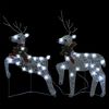 vidaXL Renne e Slitta di Natale Decorazione Esterni 140 LED Argento