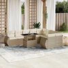vidaXL Set Divano da Giardino 10 pz con Cuscini Beige in Polyrattan