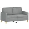 vidaXL Divano a 2 Posti Grigio Chiaro 120 cm in Tessuto