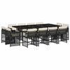 vidaXL Set da Pranzo da Giardino 13pz con Cuscini Nero in Polyrattan