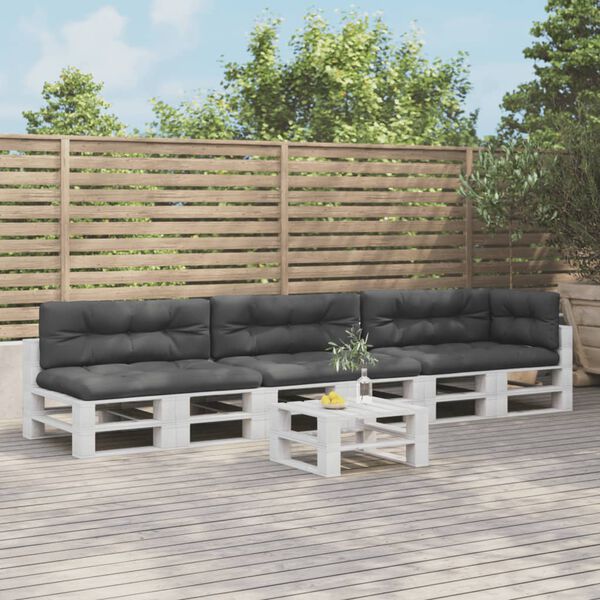 vidaXL Cuscini per Pallet 7 pz Antracite in Tessuto