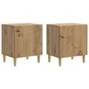 vidaXL Armadio da Notte 2 pcs Rovere Artigianale 43 x 34,5 x 50 cm