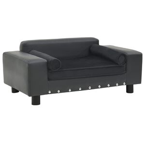 vidaXL Divano per Cani Grigio Scuro 81x43x31cm in Peluche e Similpelle