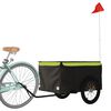 vidaXL Rimorchio da Bici Nero e Verde 45 kg in Ferro
