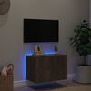 vidaXL Mobile TV a Parete con Luci LED Rovere Fumo 60x35x41 cm