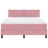 vidaXL Letto a Sorgente LED con materasso Rosa 160 x 200 cm Velluto