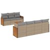 vidaXL Set Divano da Giardino 8 pz con Cuscini Beige in Polyrattan