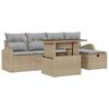 vidaXL Set Divano da Giardino con cuscino 6 pcs Beige Poly Rattan