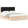 vidaXL Letto con Testiera Rivestita Nero 140 x 190 cm Pino massello