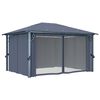 vidaXL Gazebo con Tende e Luci LED 400x300 cm Antracite in Alluminio
