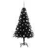 vidaXL Albero di Natale con 150 LED con supporto Nero 150 cm PVC