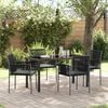 vidaXL Set da Pranzo per Giardino 5 pcs Nero Rattan in PE